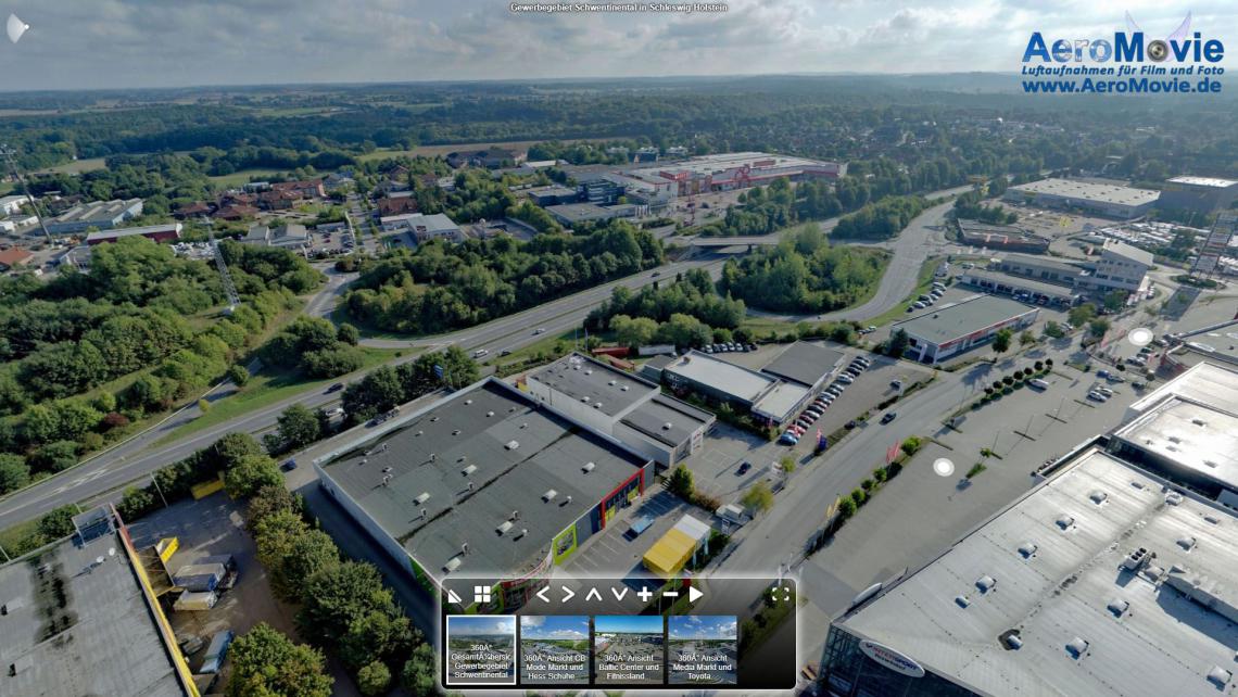 360° Luftbildpanorama Show Gewerbegebiet  AeroMovie