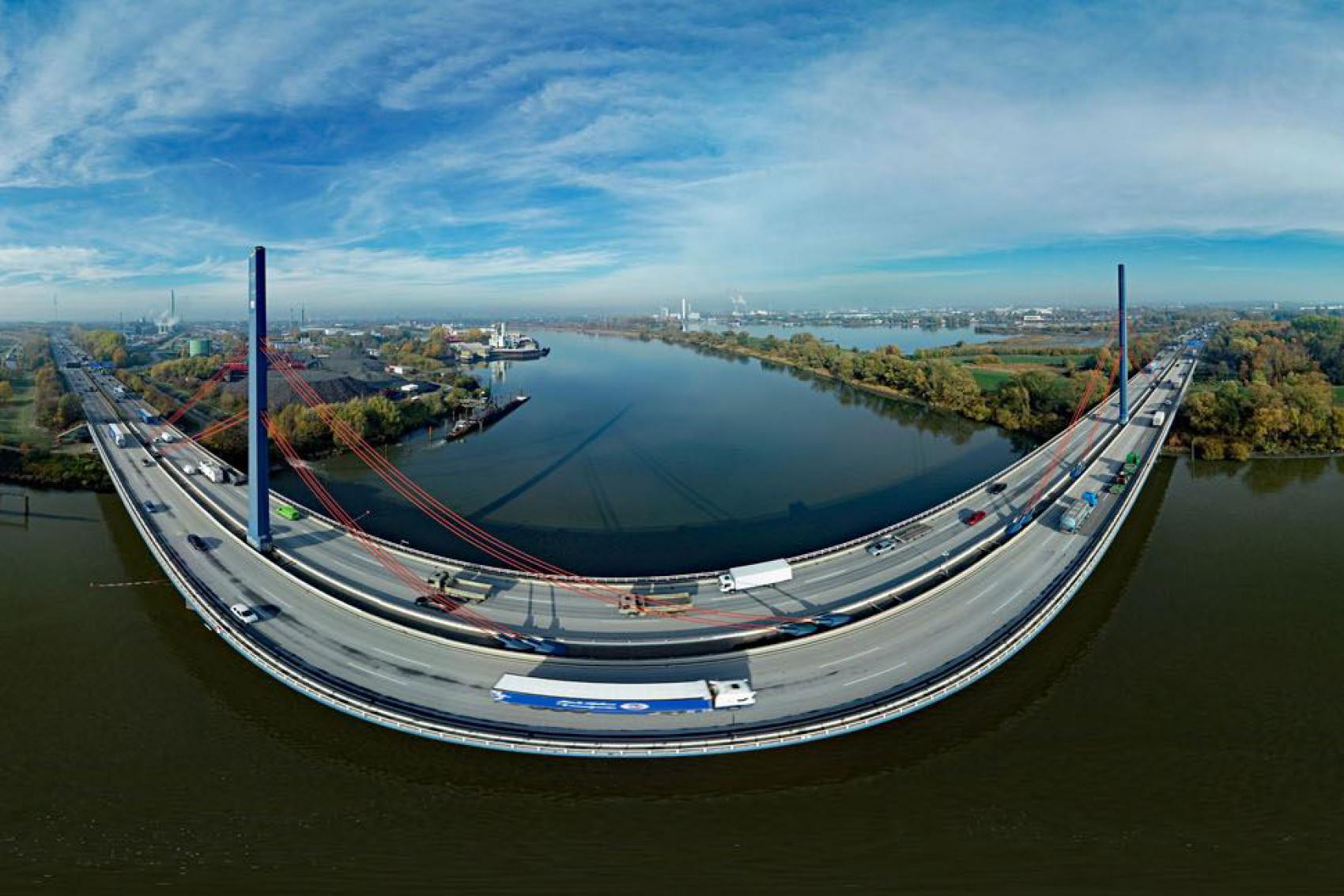 360°  Luftbildpanorama Hamburg Brücke A1 Luftbild-Service für 360° Panorama Luftbilder und 360° Luftfilme