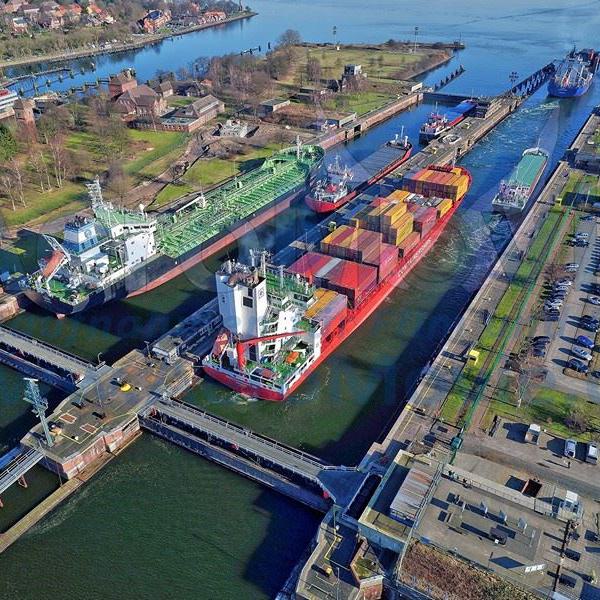 Schleuse Holtenau Kiel Nord-Ostsee Kanal AeroMovie